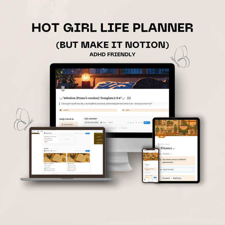 Notion Monthly Pack — For Friends Who Want to Plan Life + School with Ease