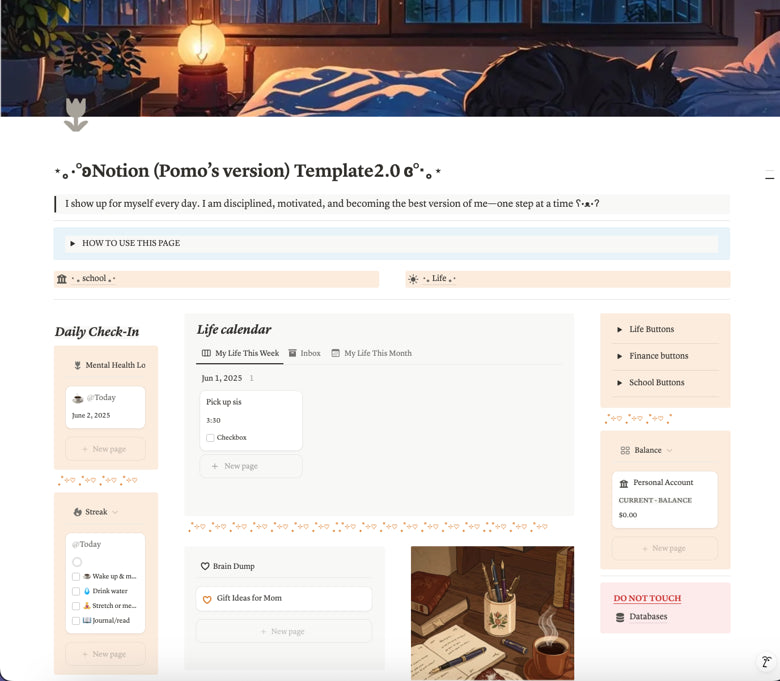 Notion Monthly Pack — For Friends Who Want to Plan Life + School with Ease