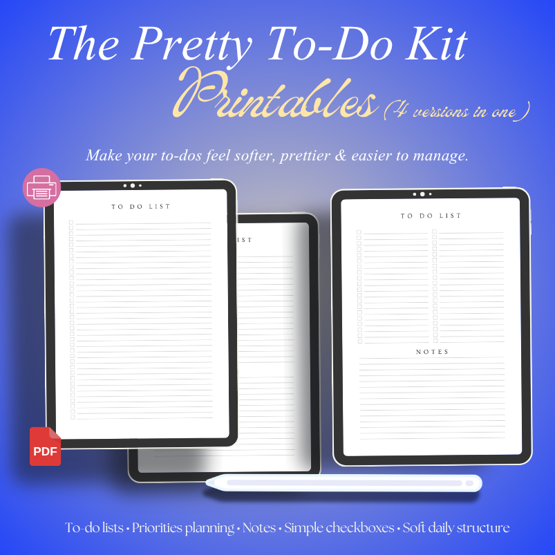 The Pretty To-Do Kit – Aesthetic Printable Set (FREE Download)